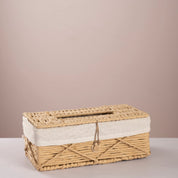 Round woven basket with tissue box - Urban Home