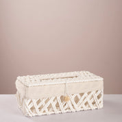 Square Woven Trash & Tissue Set - White - Urban Home