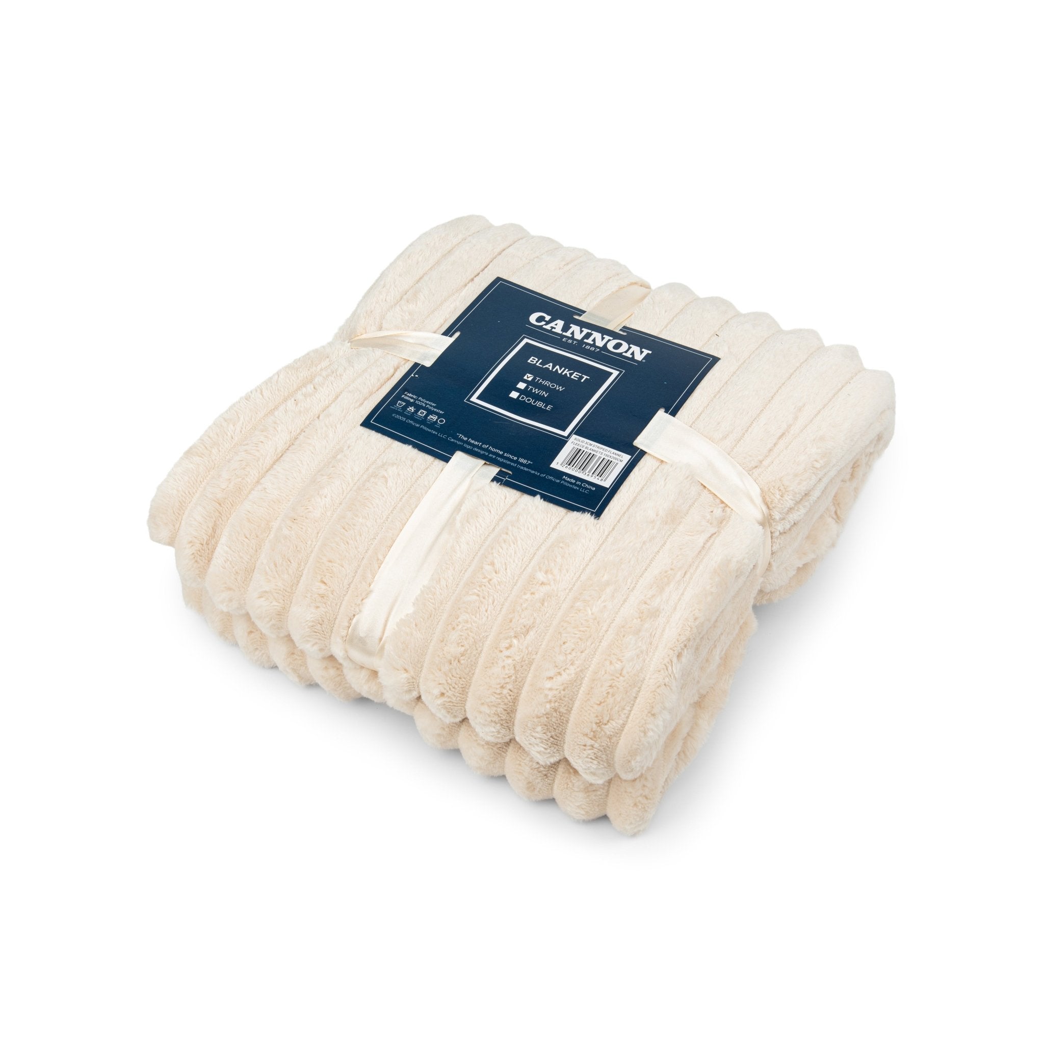 Cannon Blanket 150x200 cm – Flannel Fleece Stripe - Urban Home