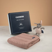 Cannon Premium Knitted Baby Gift Set – 100% Cotton Blanket 80x100cm & Matching Toy - Urban Home