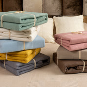 Pastel Waffle Cotton Blanket ByUrban