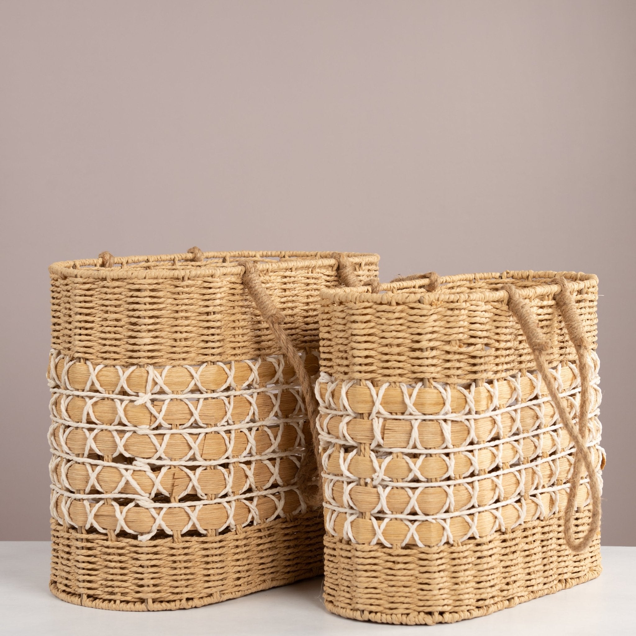 Coastal Weave Tote Basket - Urban Home