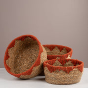Terracotta Fringe Woven Basket - Urban Home