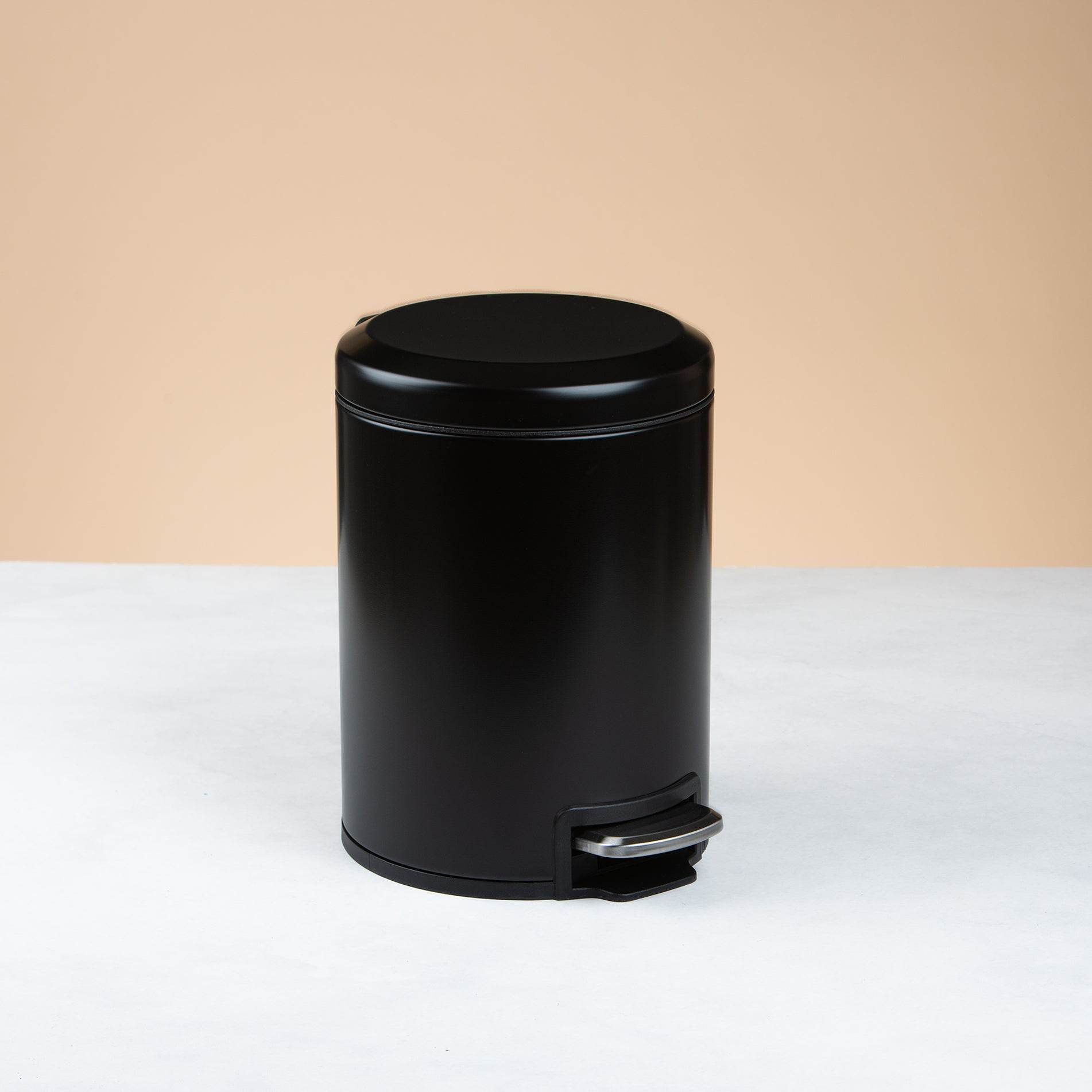 Pedal Trash Bin 5L – Black Stainless Steel - Urban Home