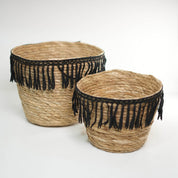 Woven Fringe Basket Set - Urban Home