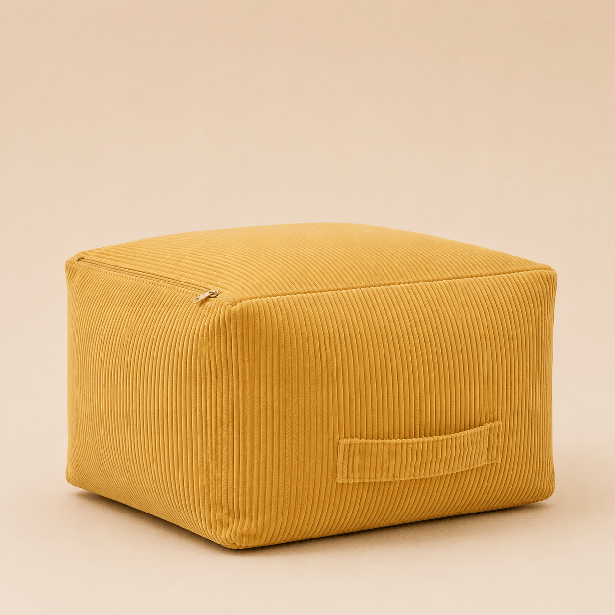 Corduroy Square Pouf – 50×30 cm - Urban Home