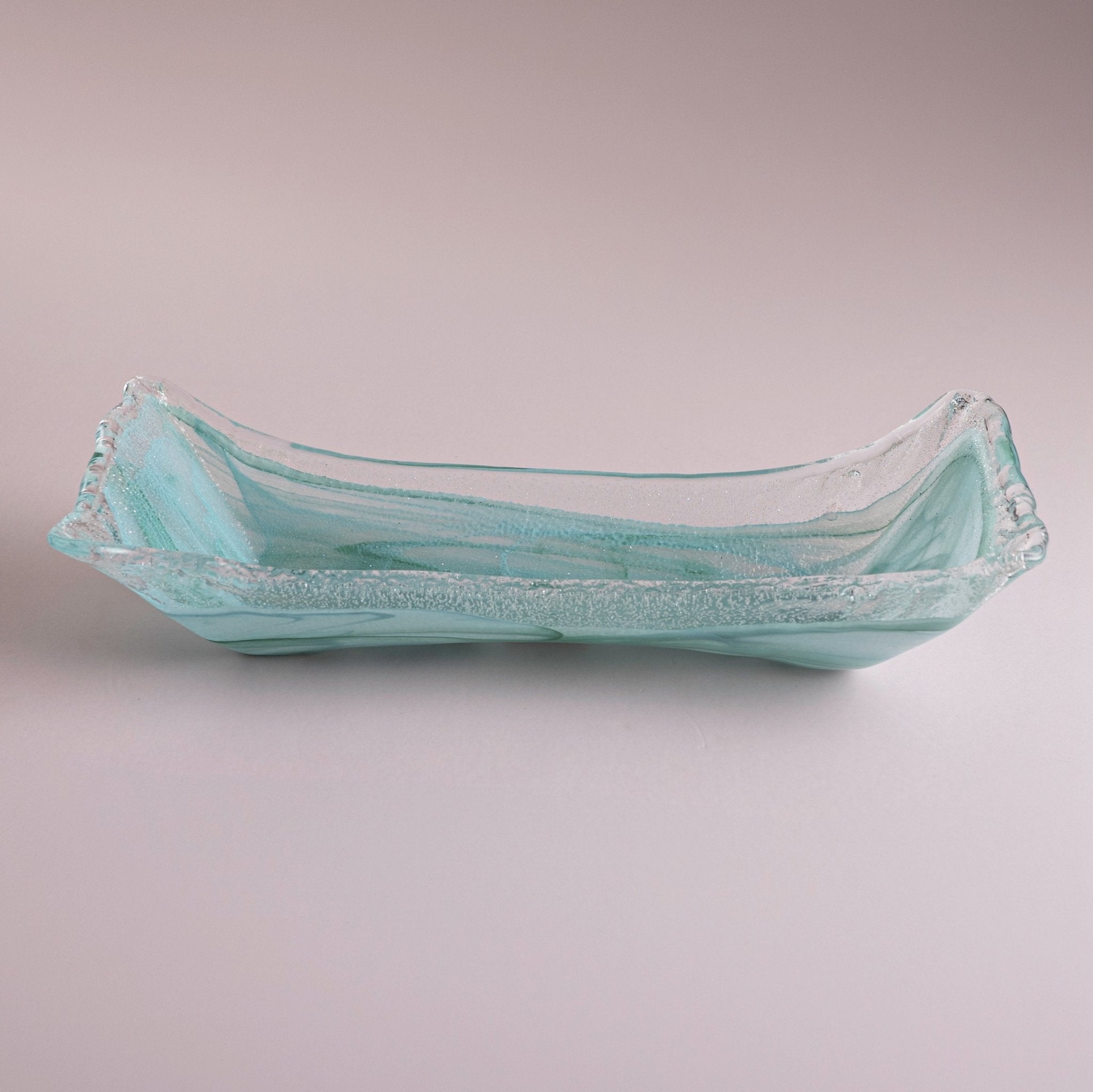 Italian Murano Glass Aqua Zattera Bowl – 46×20×10 cm - Urban Home