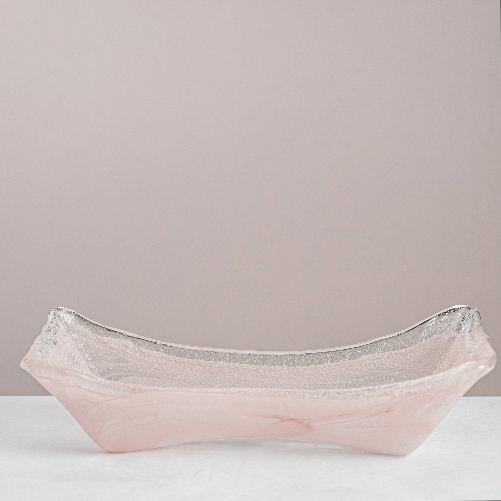 Italian Murano Glass Pink Zattera Bowl – 36×17×8 cm - Urban Home