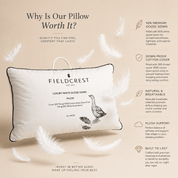 Fieldcrest Luxury White Goose Down Pillow – 51×76 cm - Urban Home