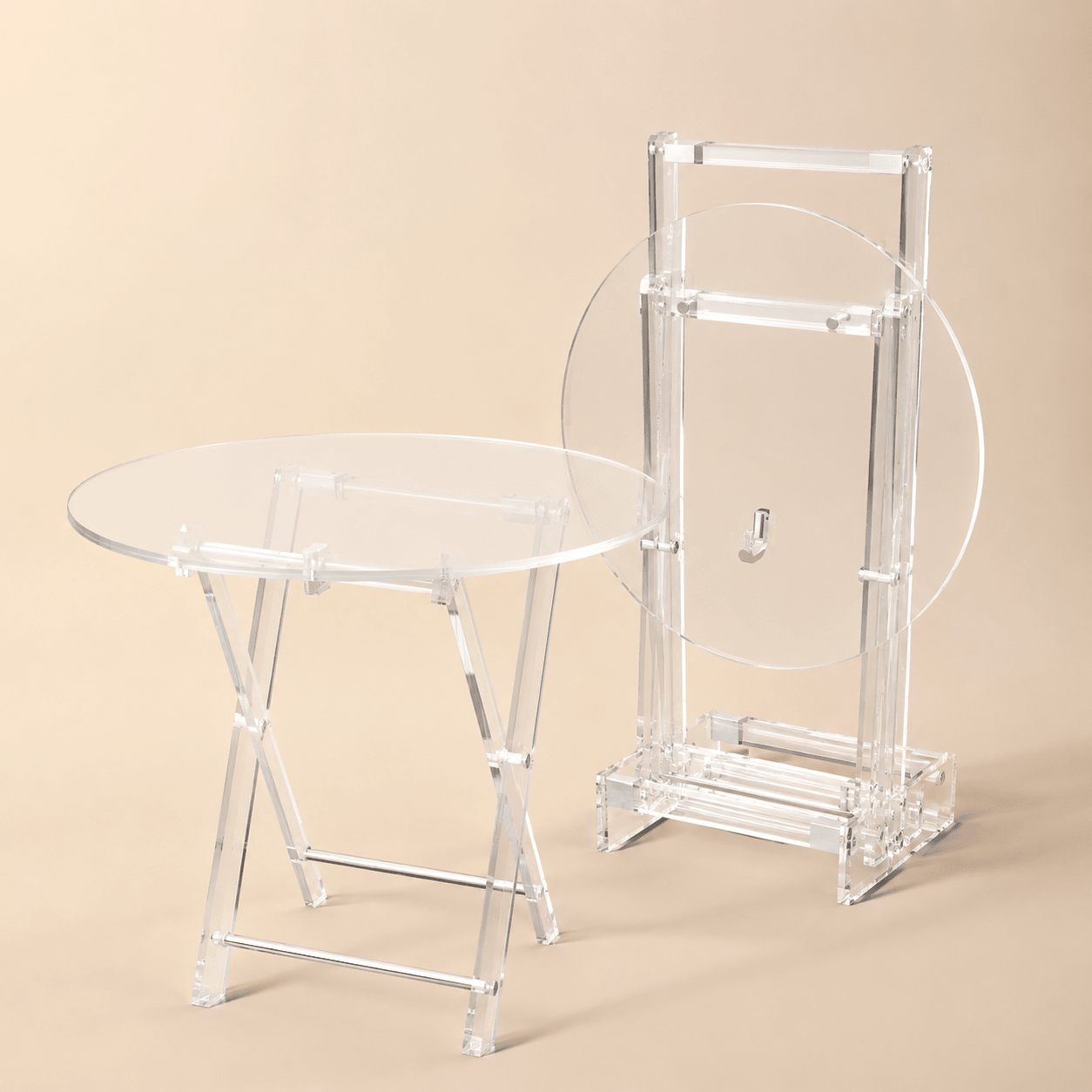 Plexi round table set - laser cut - 4pcs set with stand - Urban Home