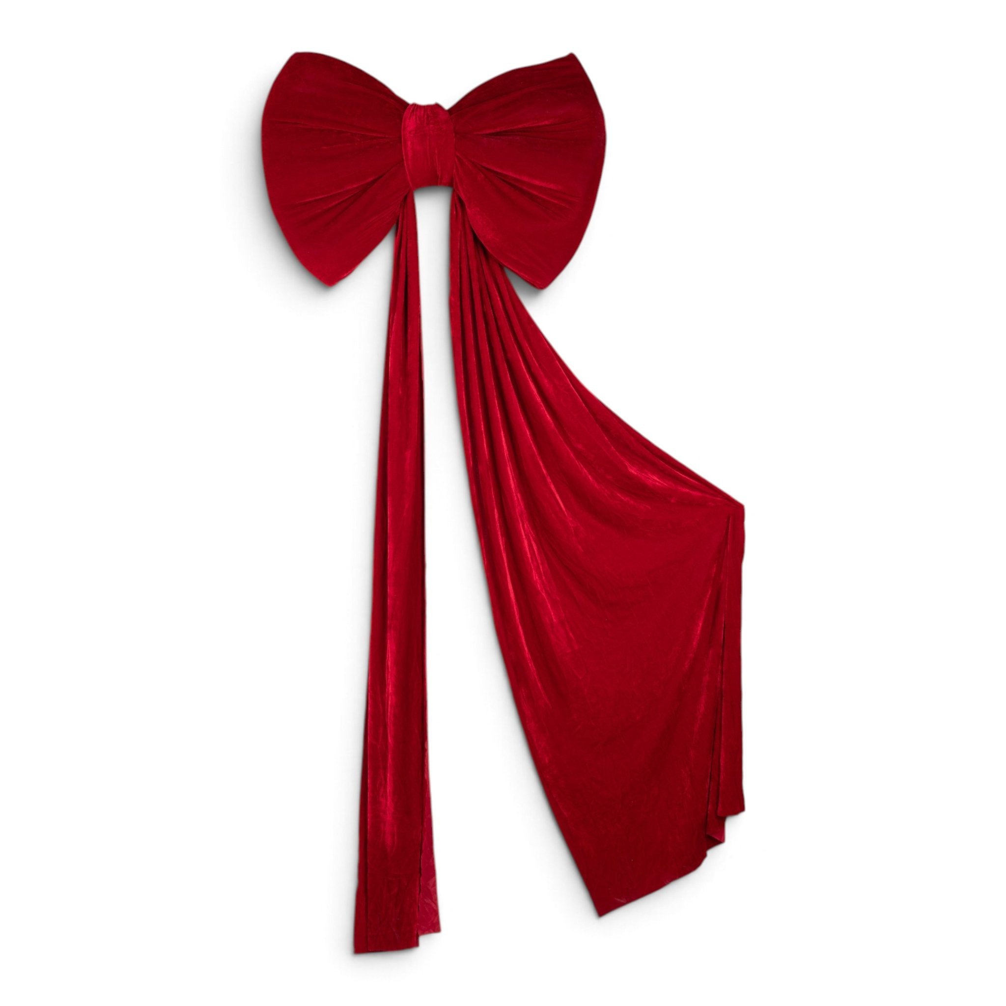 Long Velvet Bow - Burgundy - Urban Home