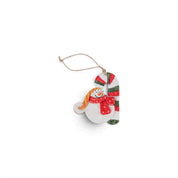 Wooden Tree Display with Hanging Ornaments - Snowman