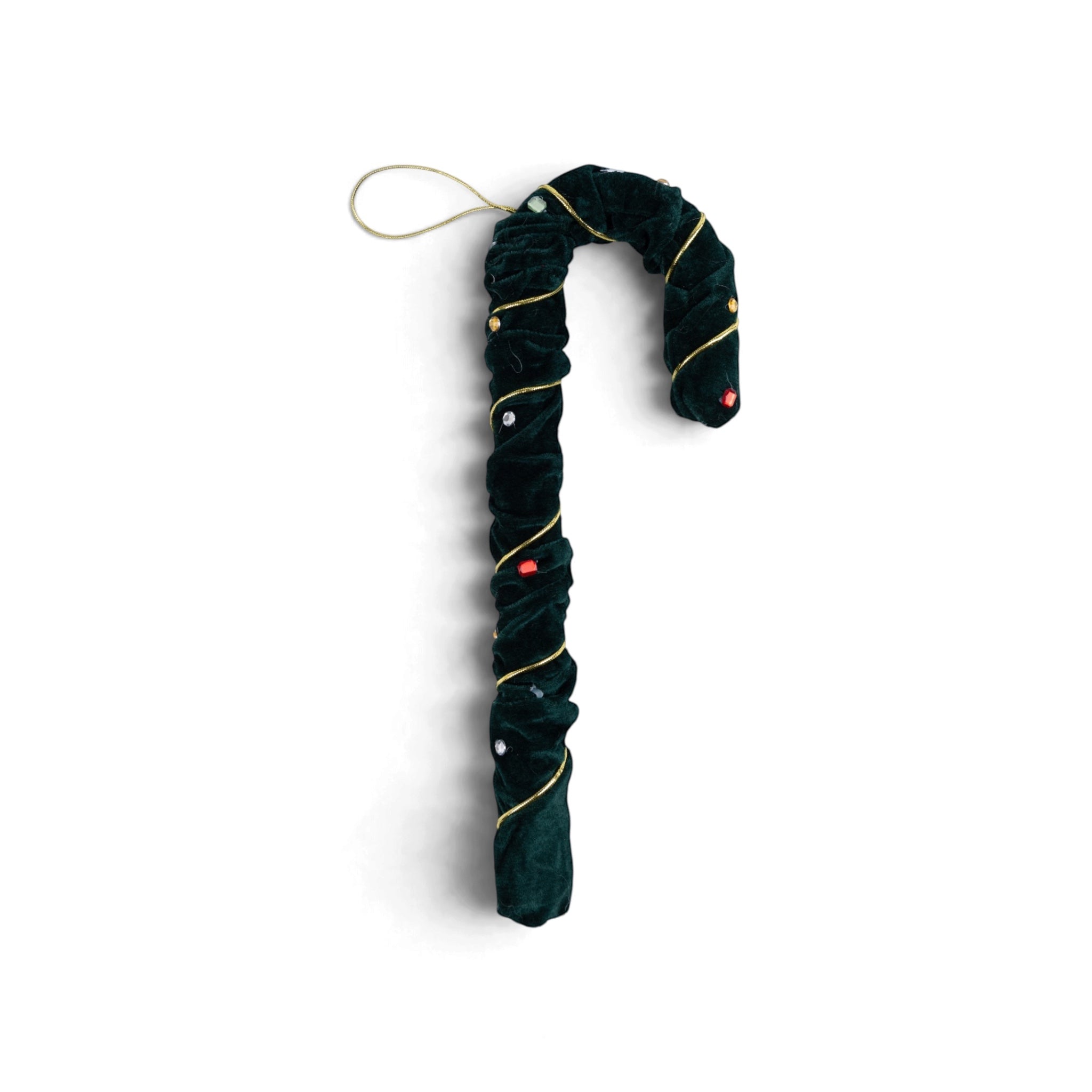 Velvet Candy Cane with Emerald - Forest Green