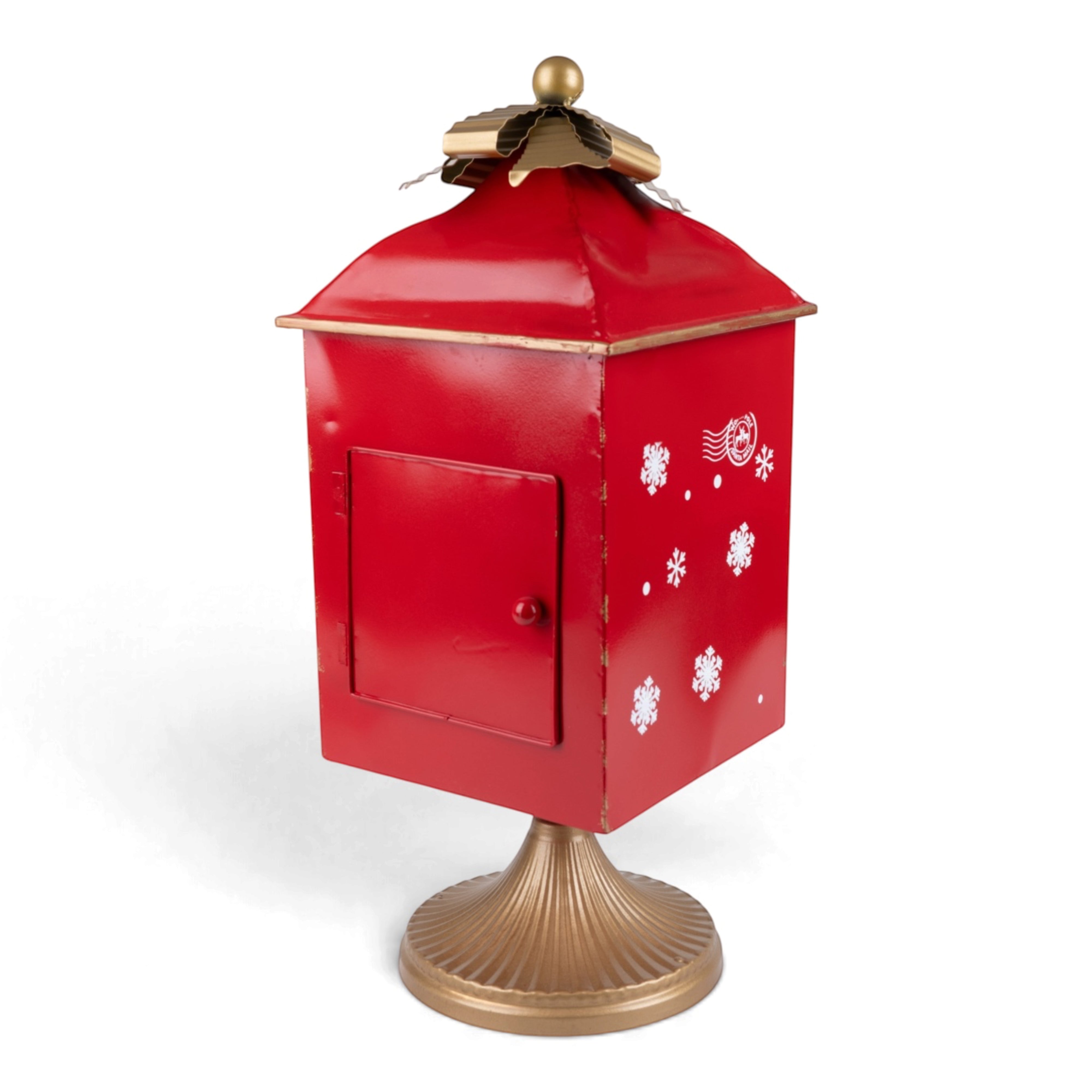 Santa's Mail Mailbox on Gold Stand
