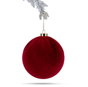 Velvet Christmas Ball - Red - 20cm