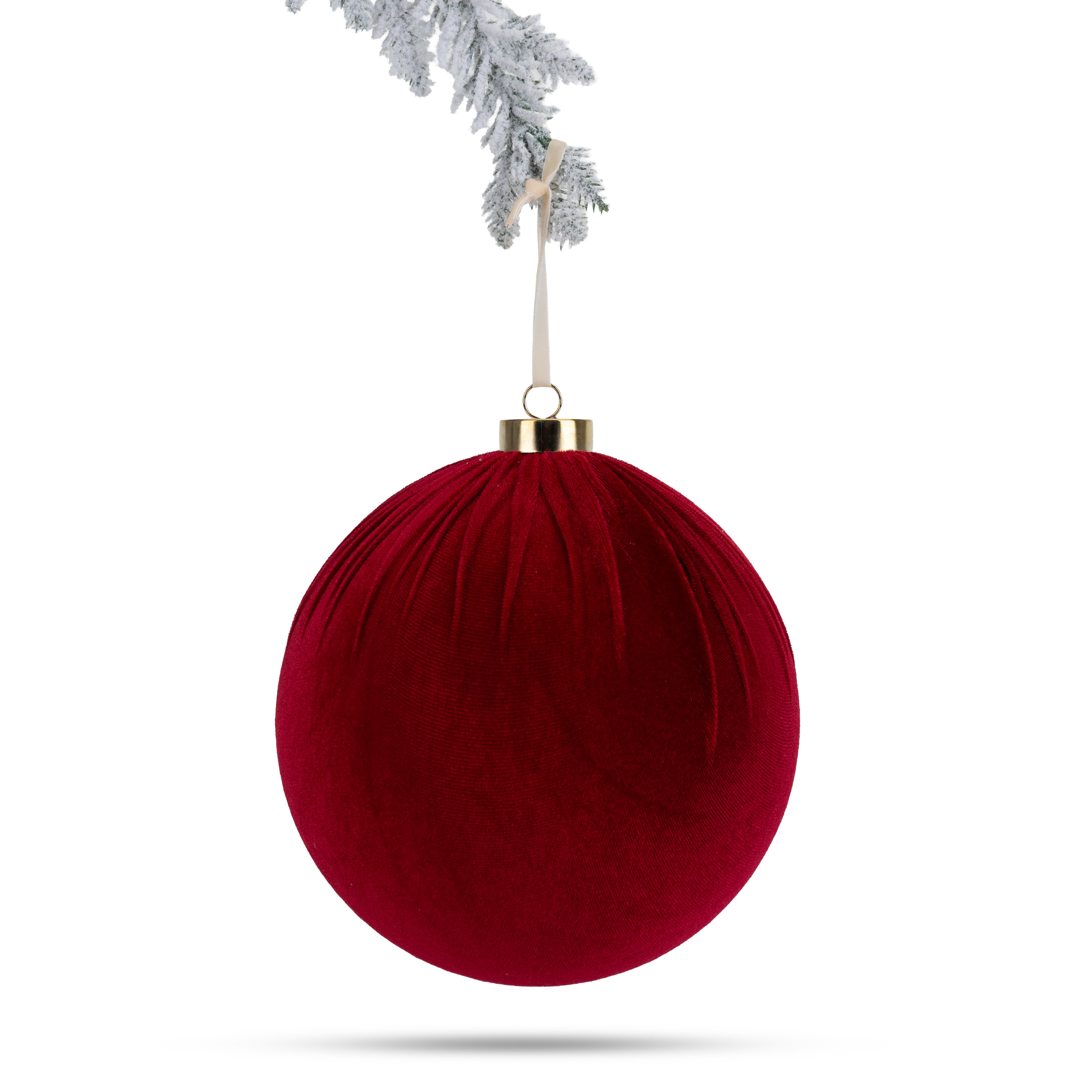 Velvet Christmas Ball - Red - 20cm