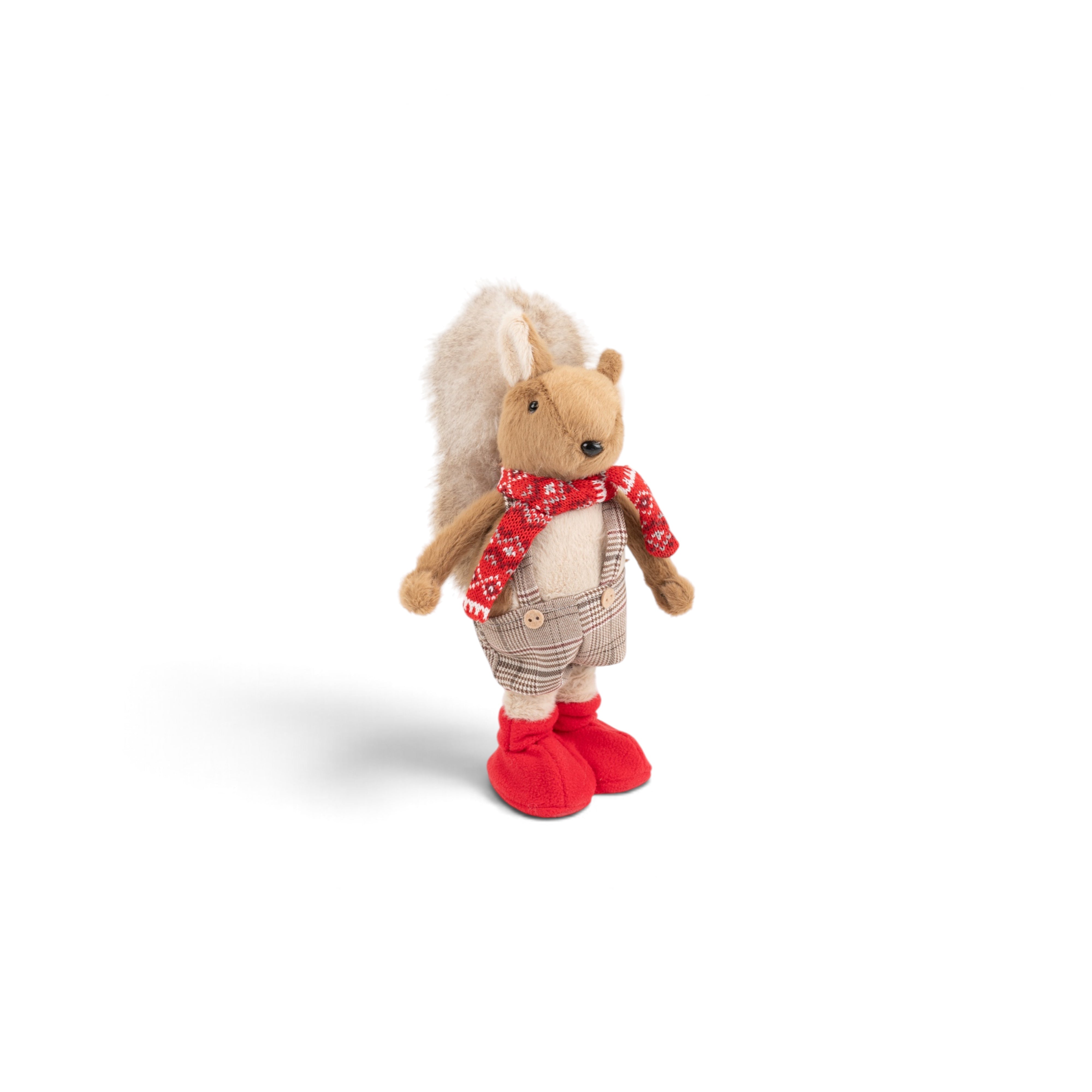 Plush Squirrel with Red Scarf & Long Legs