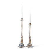 Gold Beaded Candle Stick, Set of 2 - Urban Home