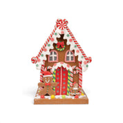 Candy Roof Gingerbread House with LED Light