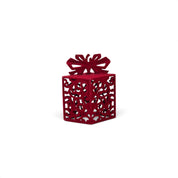Velvet Gift Box Hanging Ornament - Burgundy