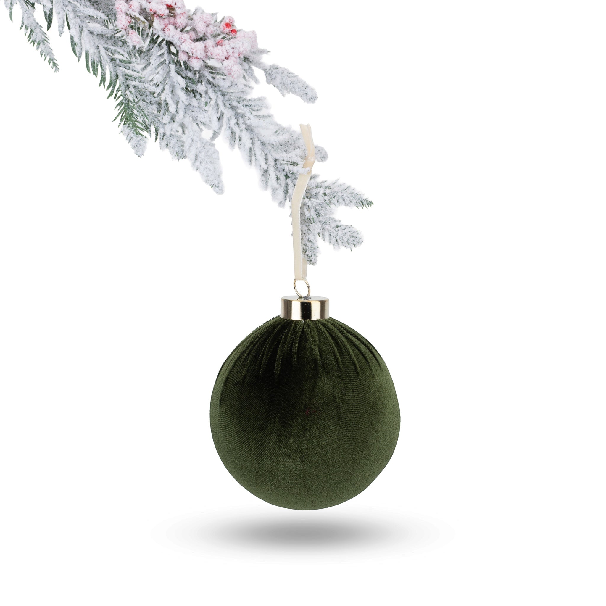 Velvet Christmas Ball - Royal Green - 12cm