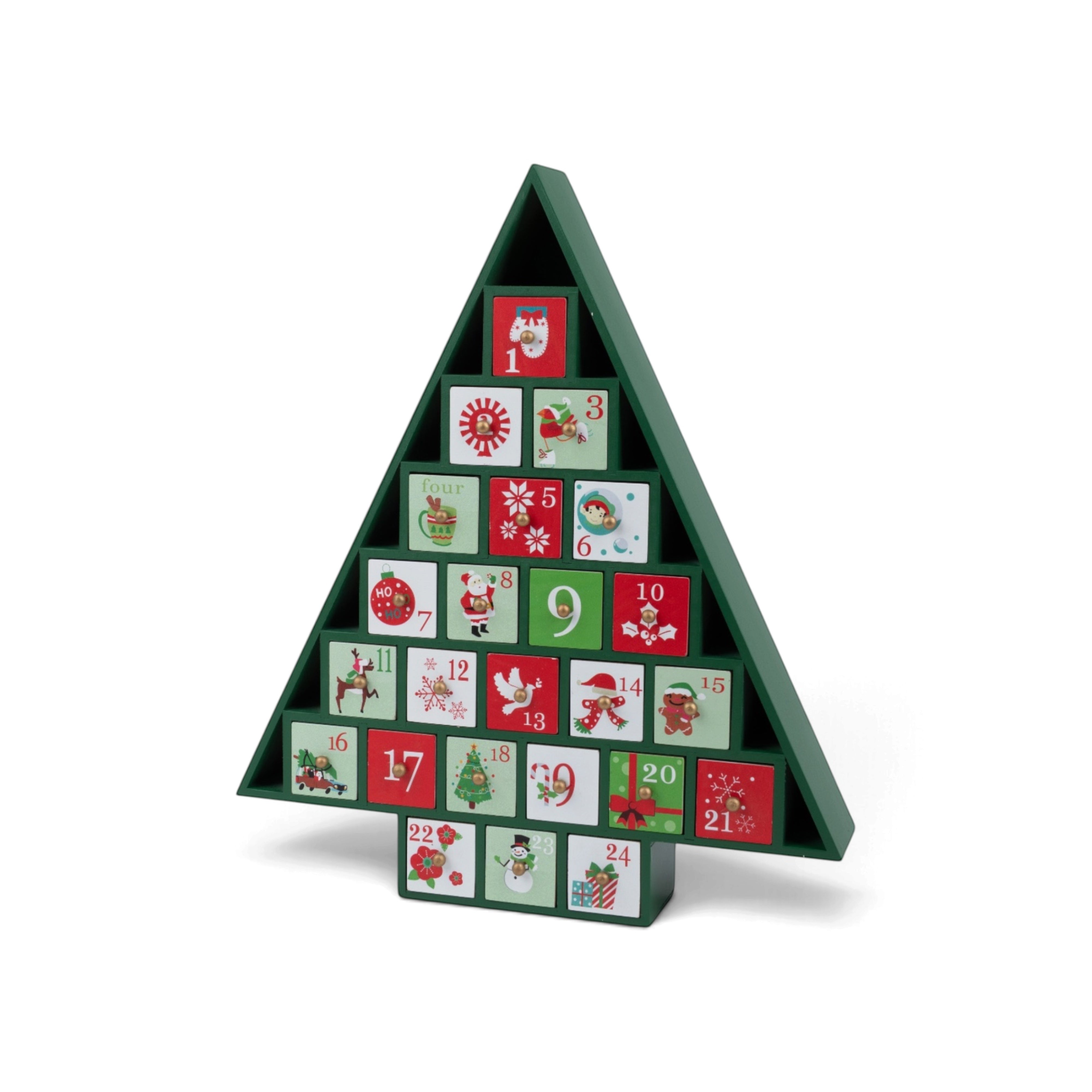 Traditional Tree-Shaped Wooden Countdown Calendar