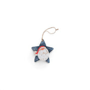 Wooden Tree Display with Hanging Ornaments - Snowman