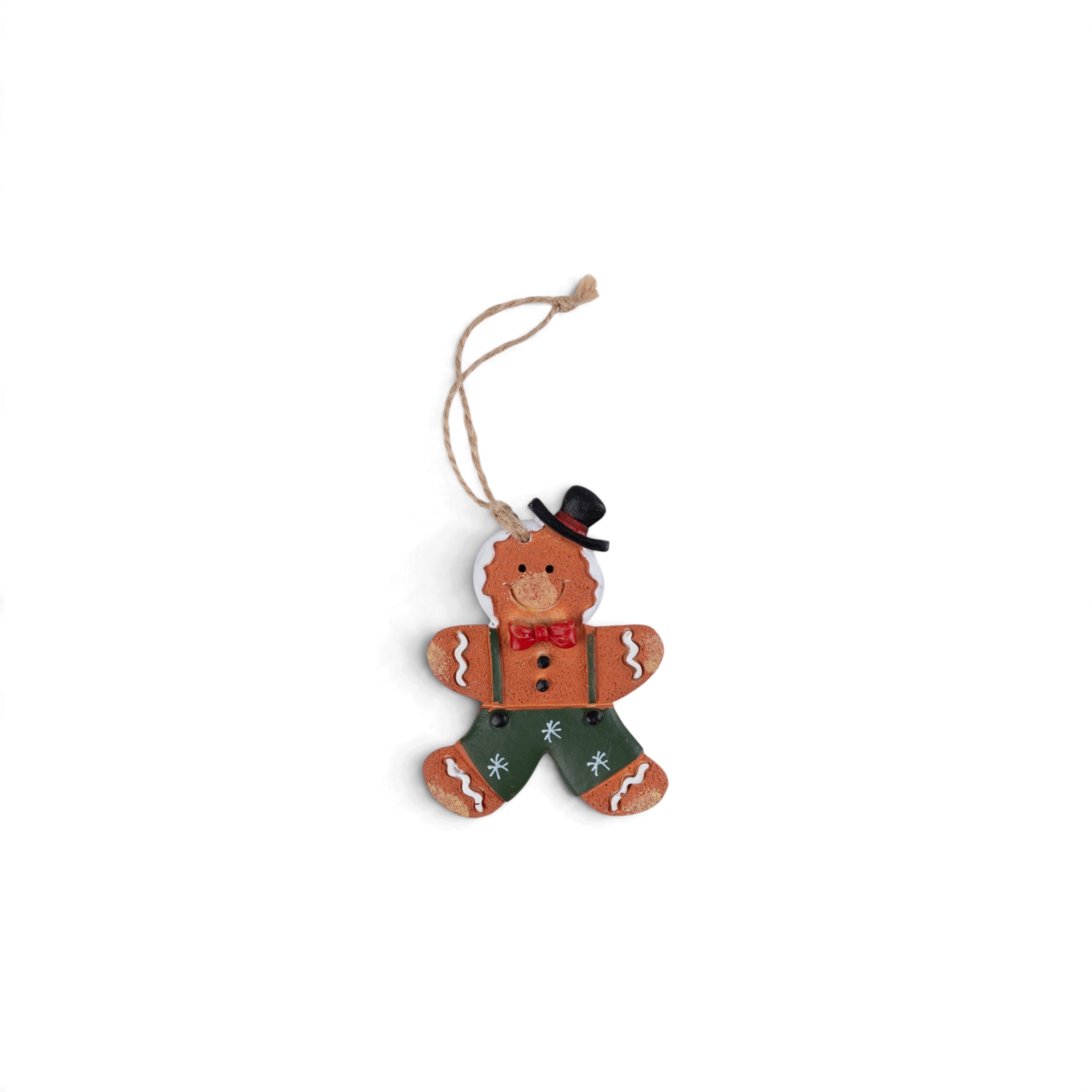 Wooden Tree Display with Hanging Ornaments - Santa