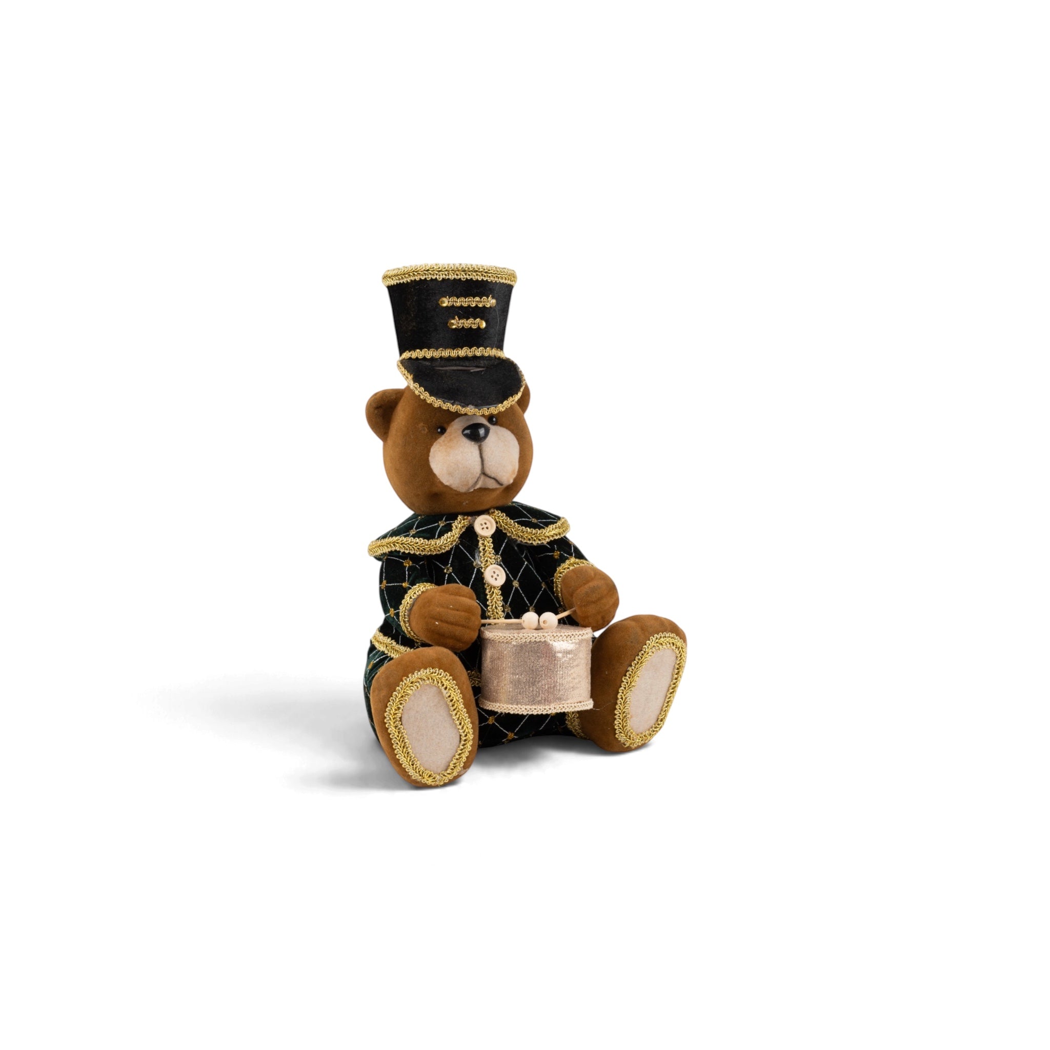 Plush Drummer Bear in Soldier Uniform