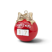 Days Until Christmas Countdown Ball with Gold Bow - Urban Home