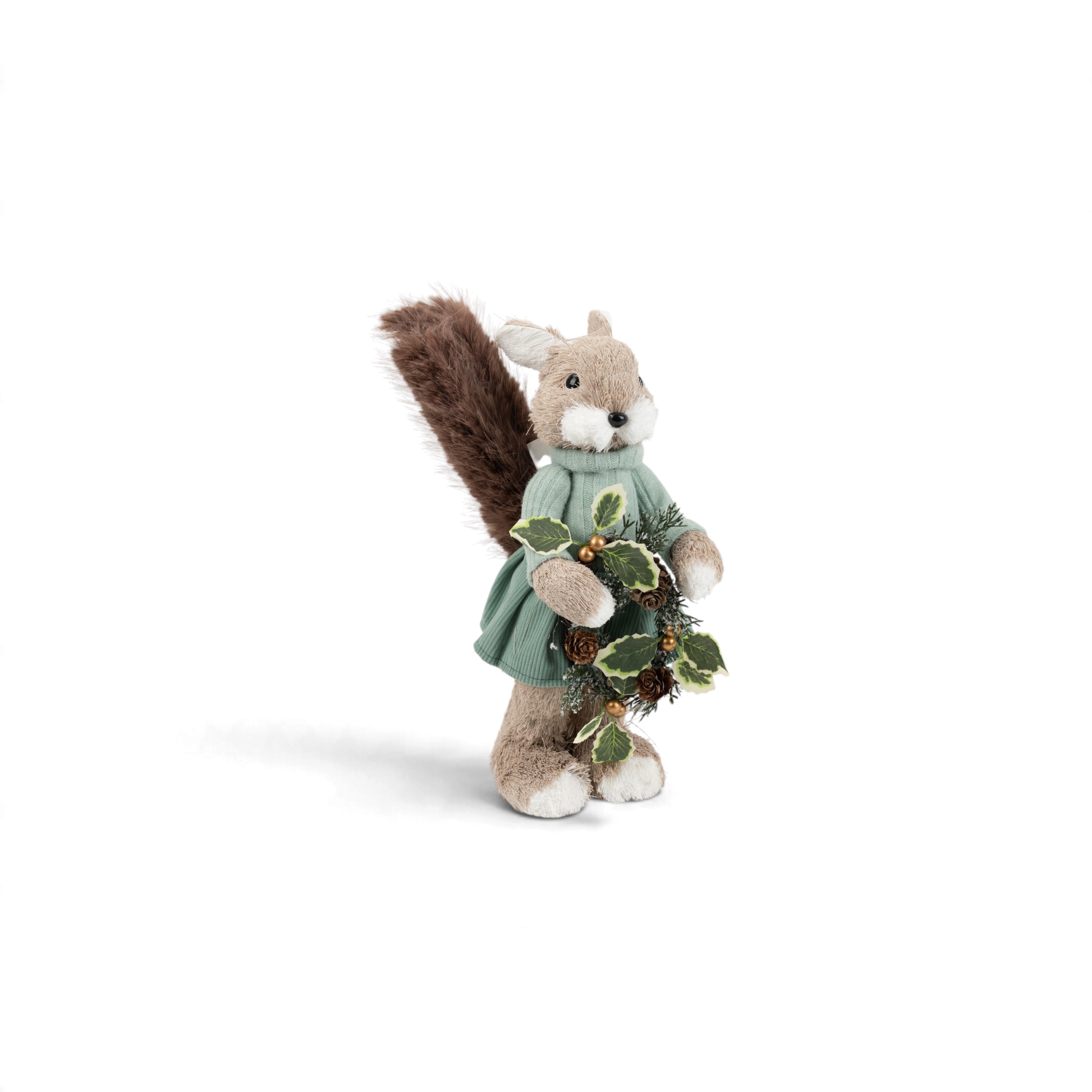 Christmas Rabbit with Wreath in Hands