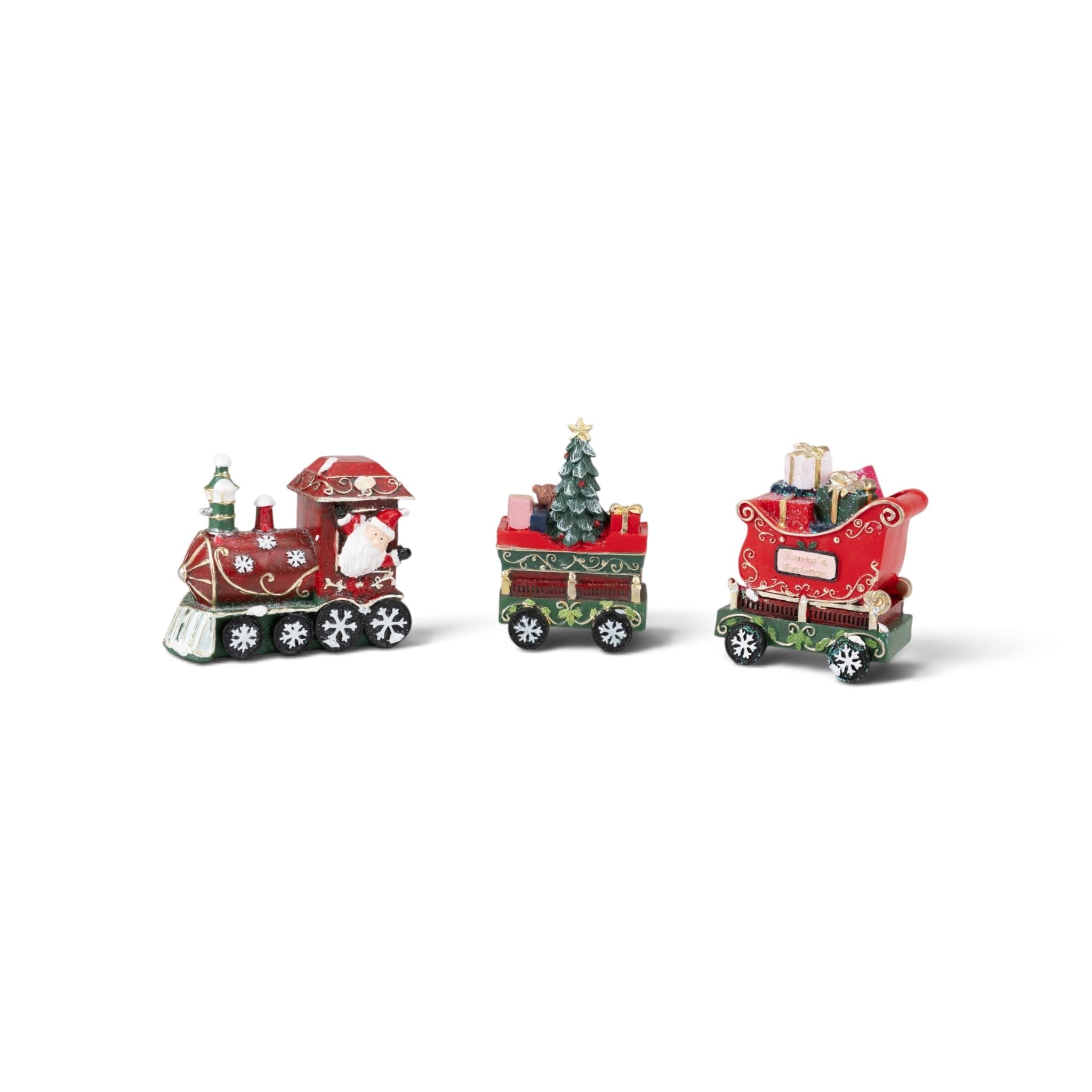 Christmas Train Figurine Set of 3 - Urban Home