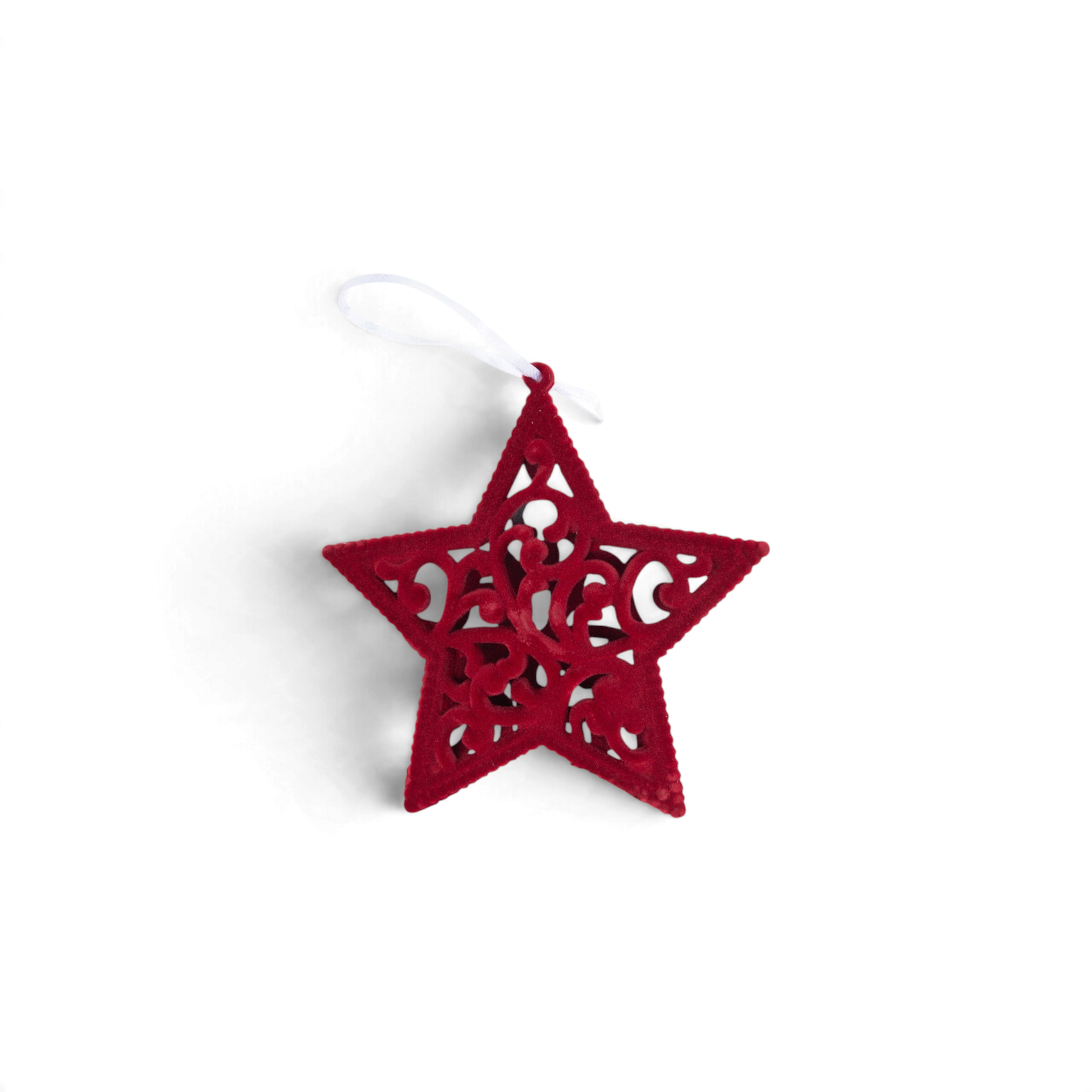 Velvet Star Hanging Ornament - Burgundy