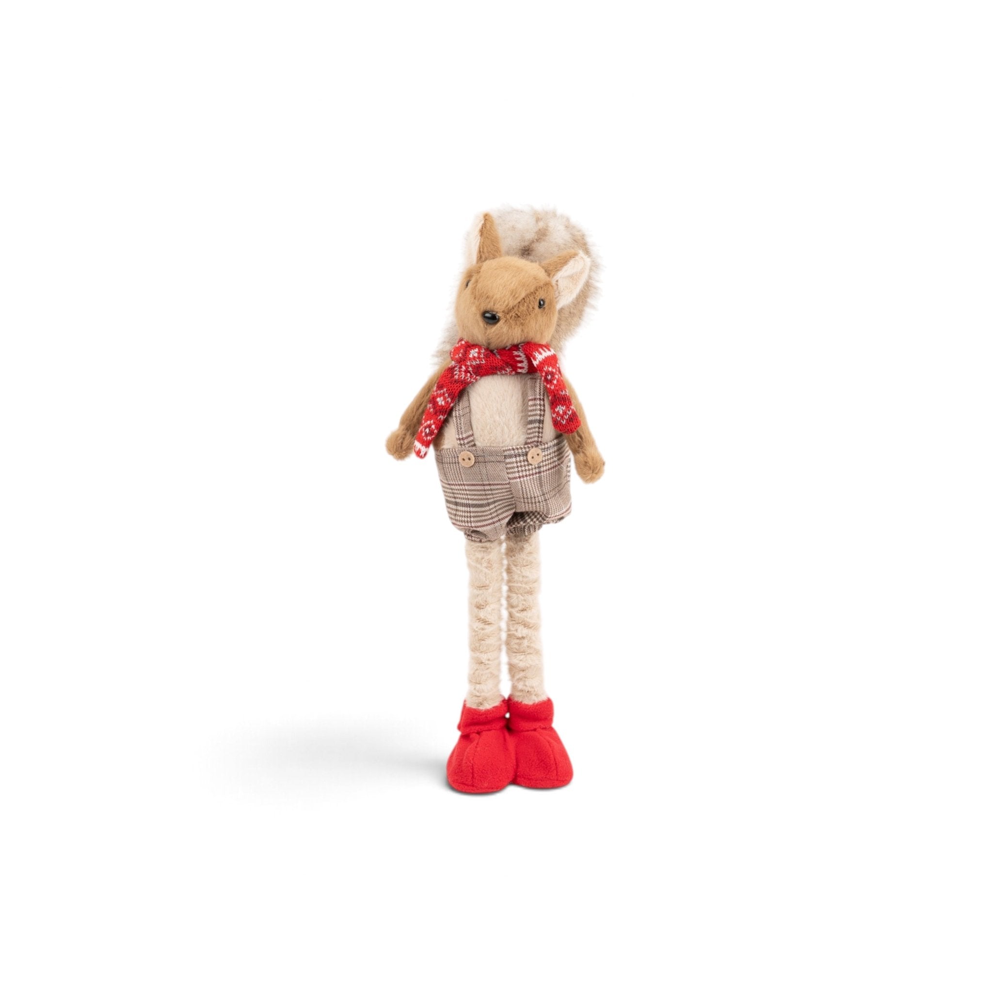 Plush Squirrel with Red Scarf &amp; Long Legs - Urban Home