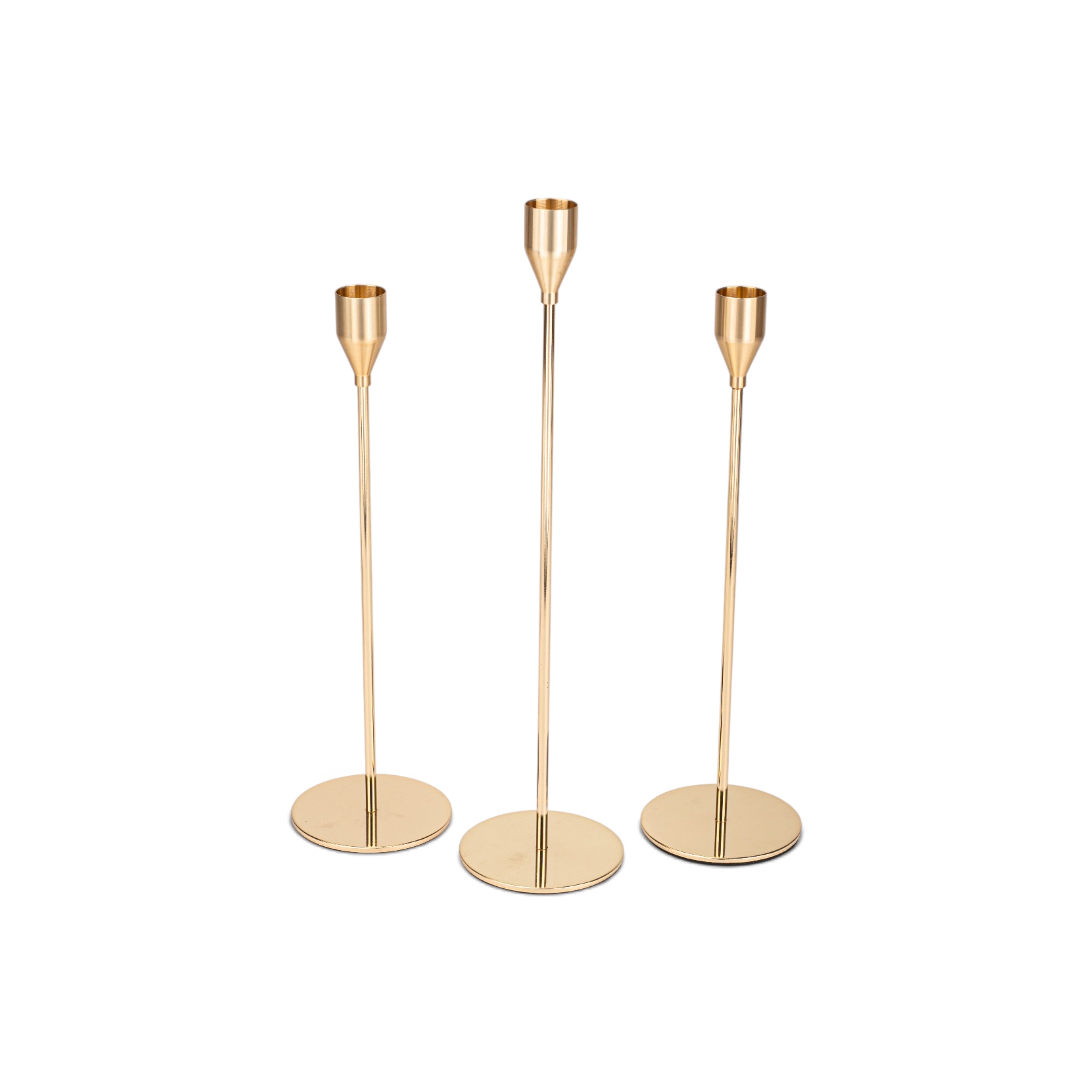 Slim Candle Stick Set of 3 - Gold
