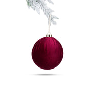 Velvet Christmas Ball - Burgundy - 15cm