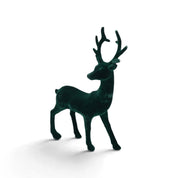 Velvet Standing Deer Figurine - Green