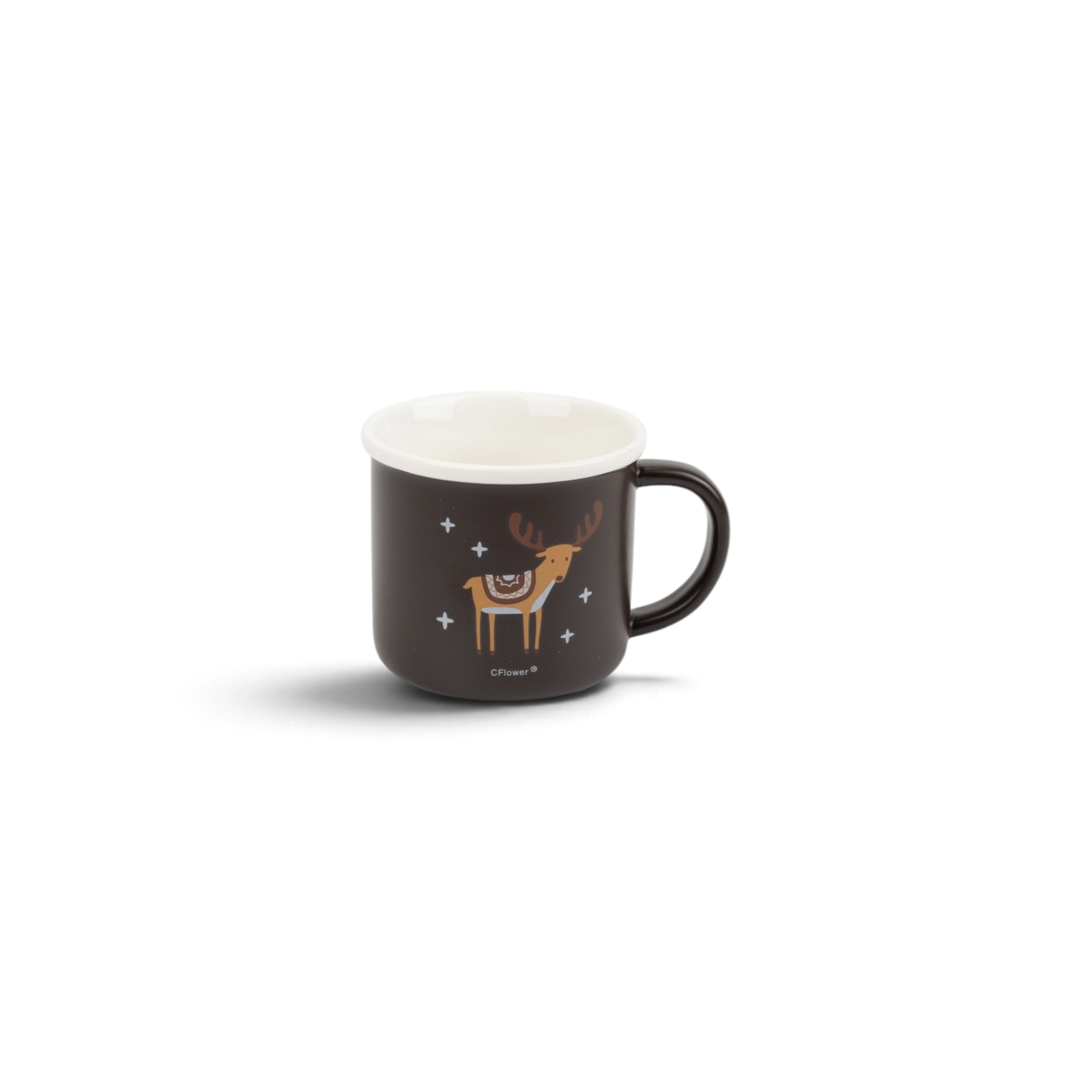 Colored Mini Mug with Gold Christmas Print