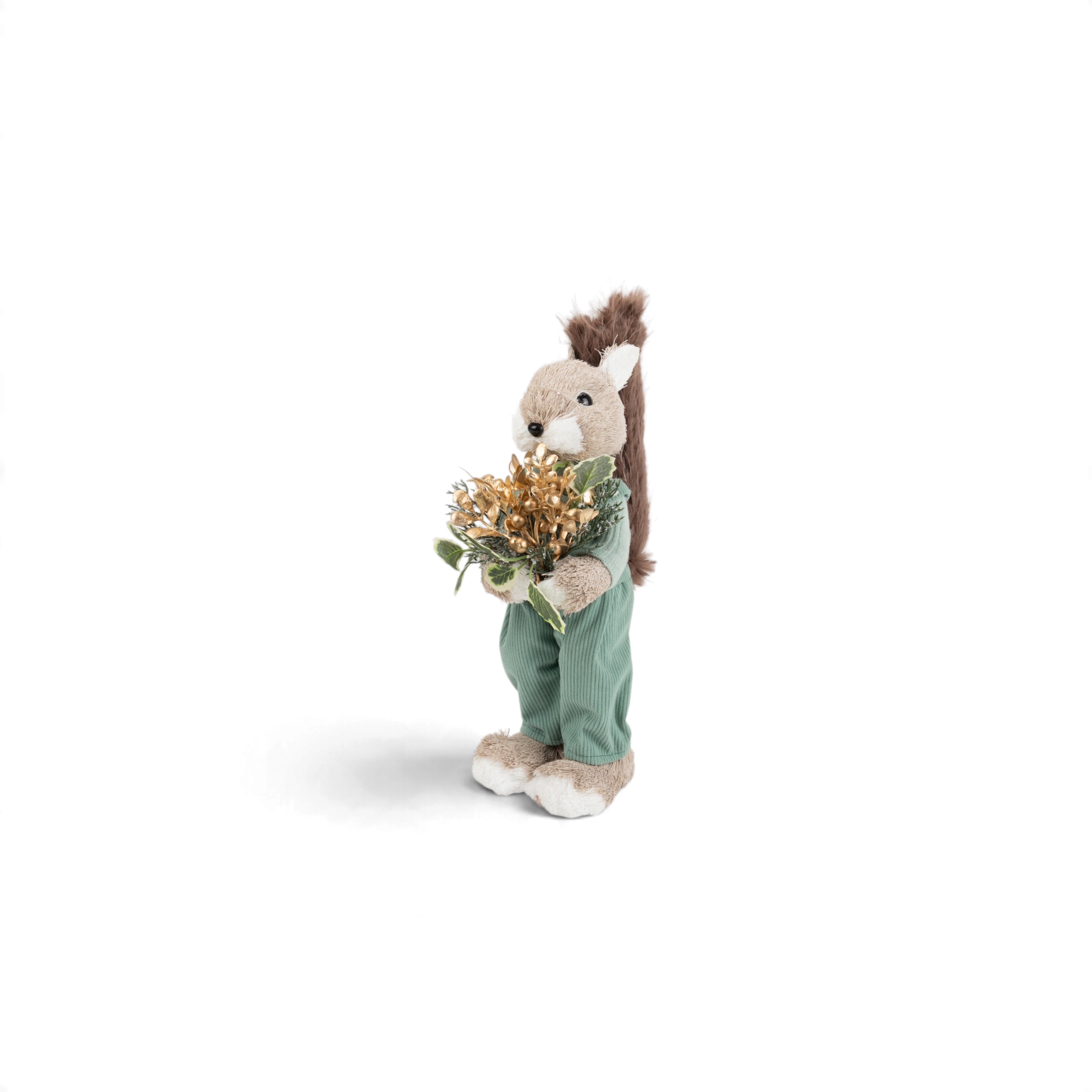 Standing Squirrel with Flower in Hands