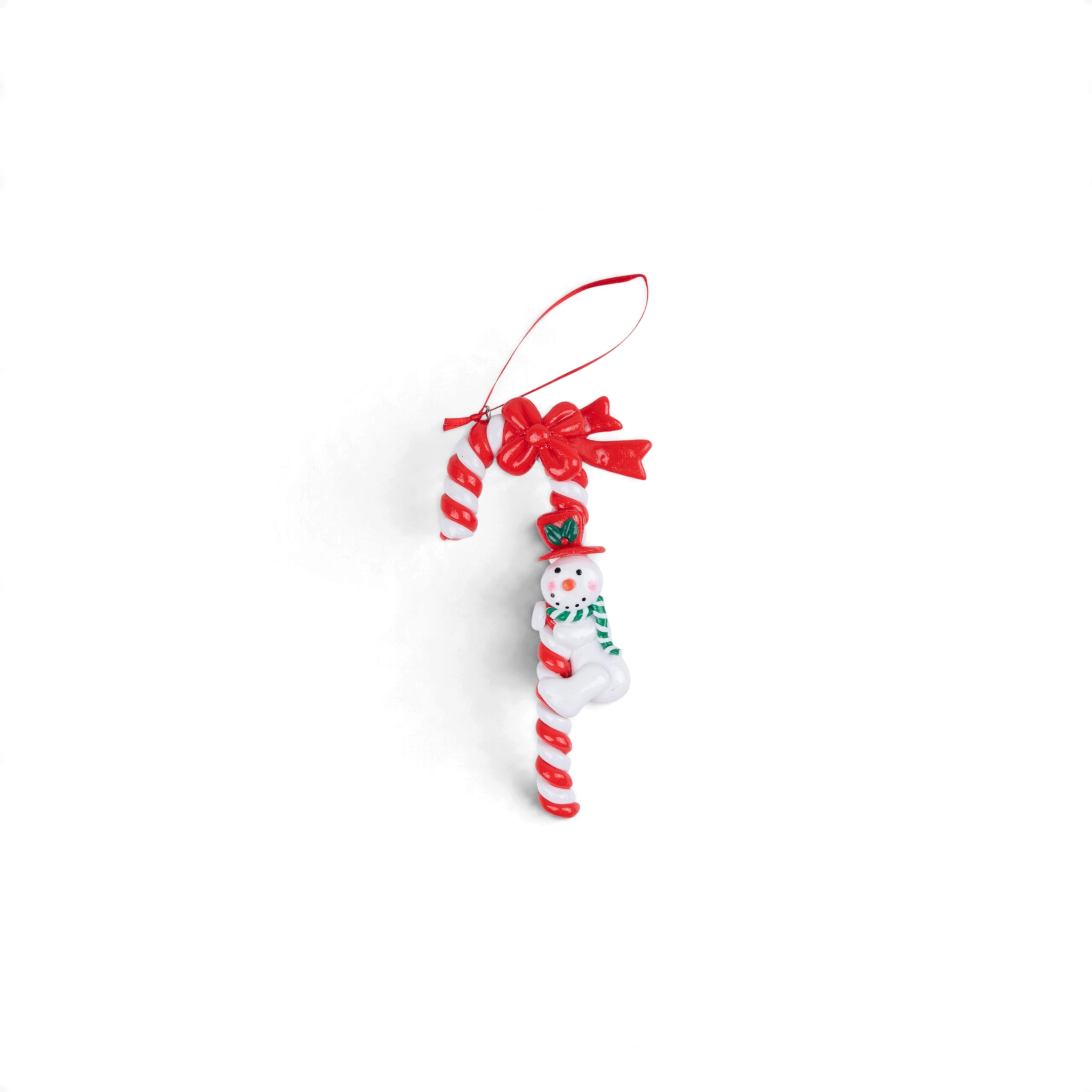 Candy Cane Ornament with Christmas Characters