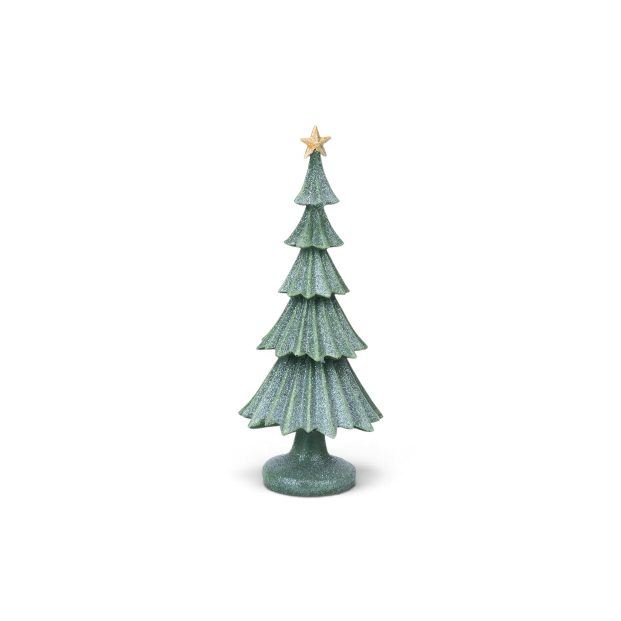 Green Christmas Tree Figurine with Gold Star - Urban Home