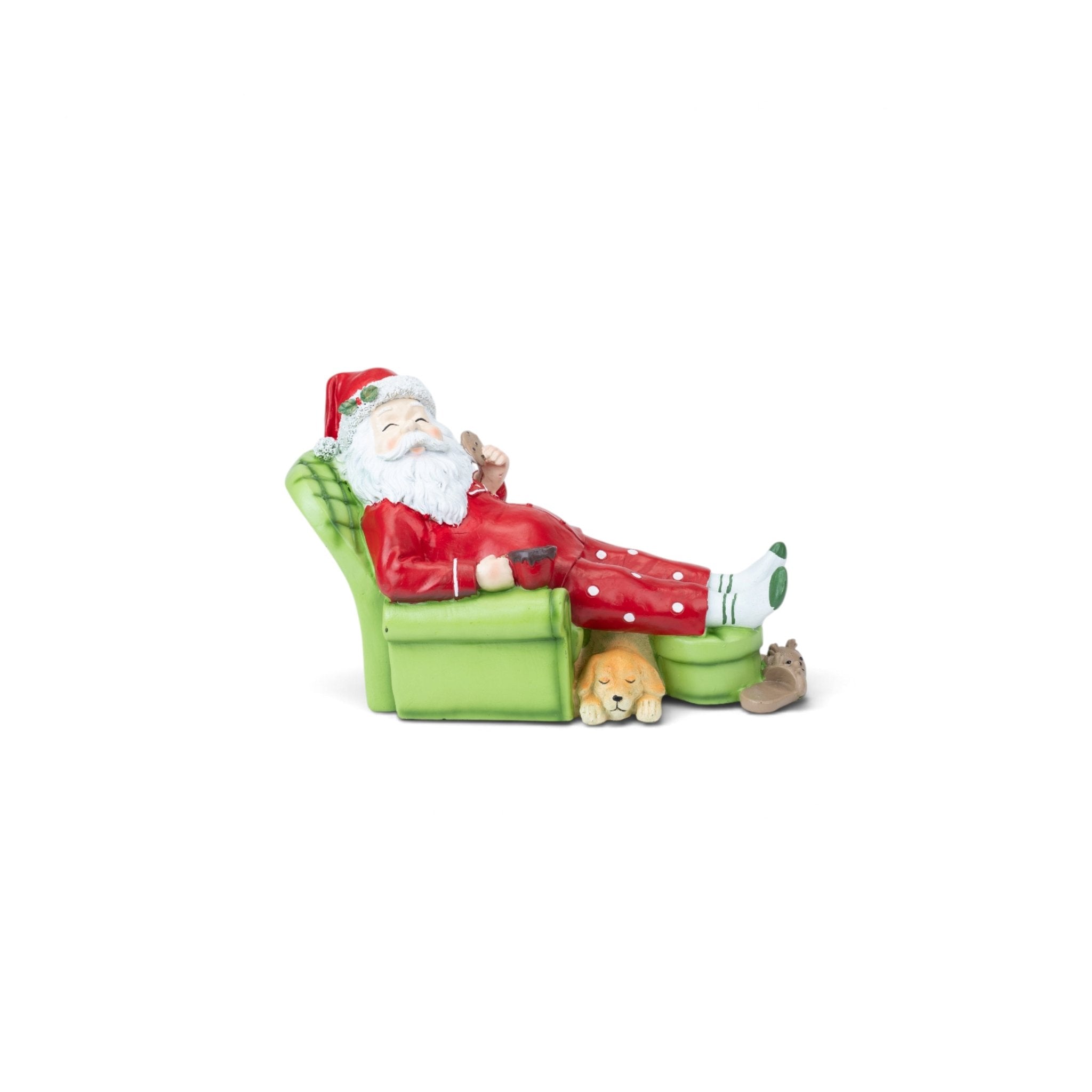 Santa Relaxing in Armchair Figurine - Urban Home