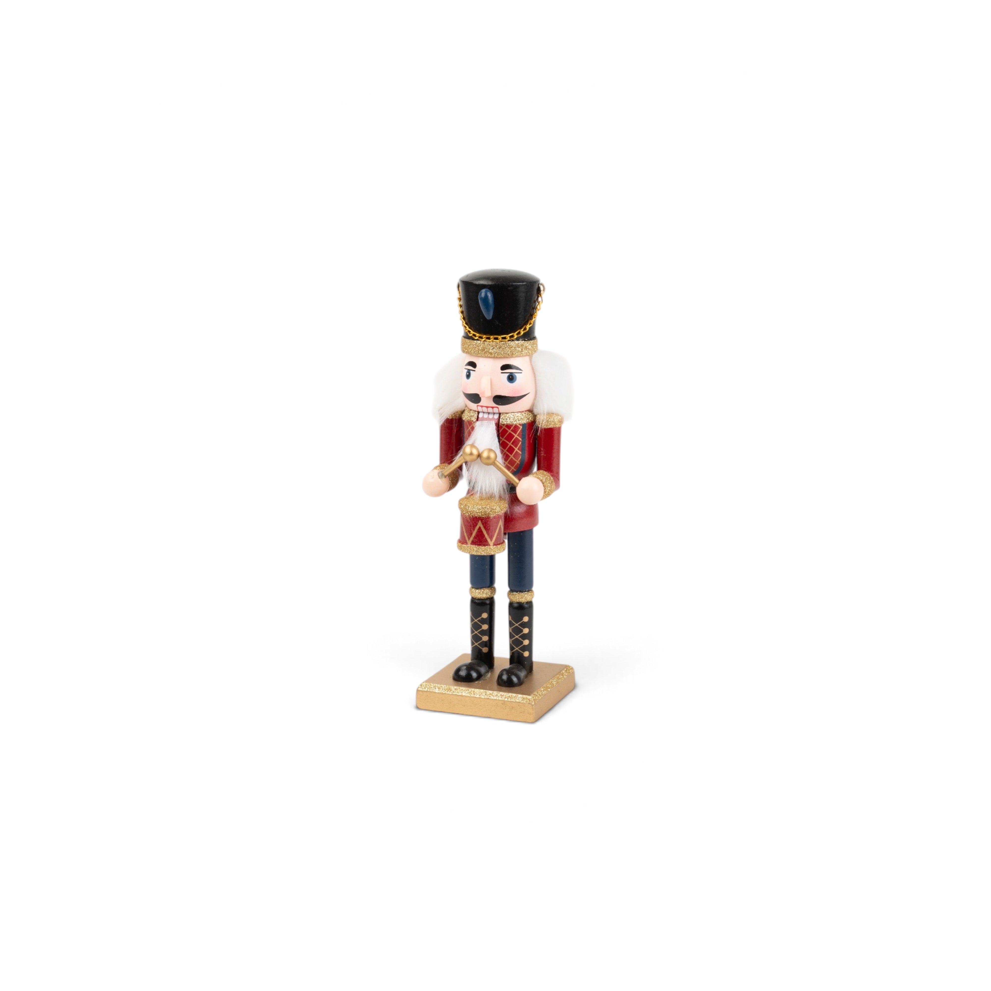 Wooden Nutcracker King & Drummer - Blue & Red - Small
