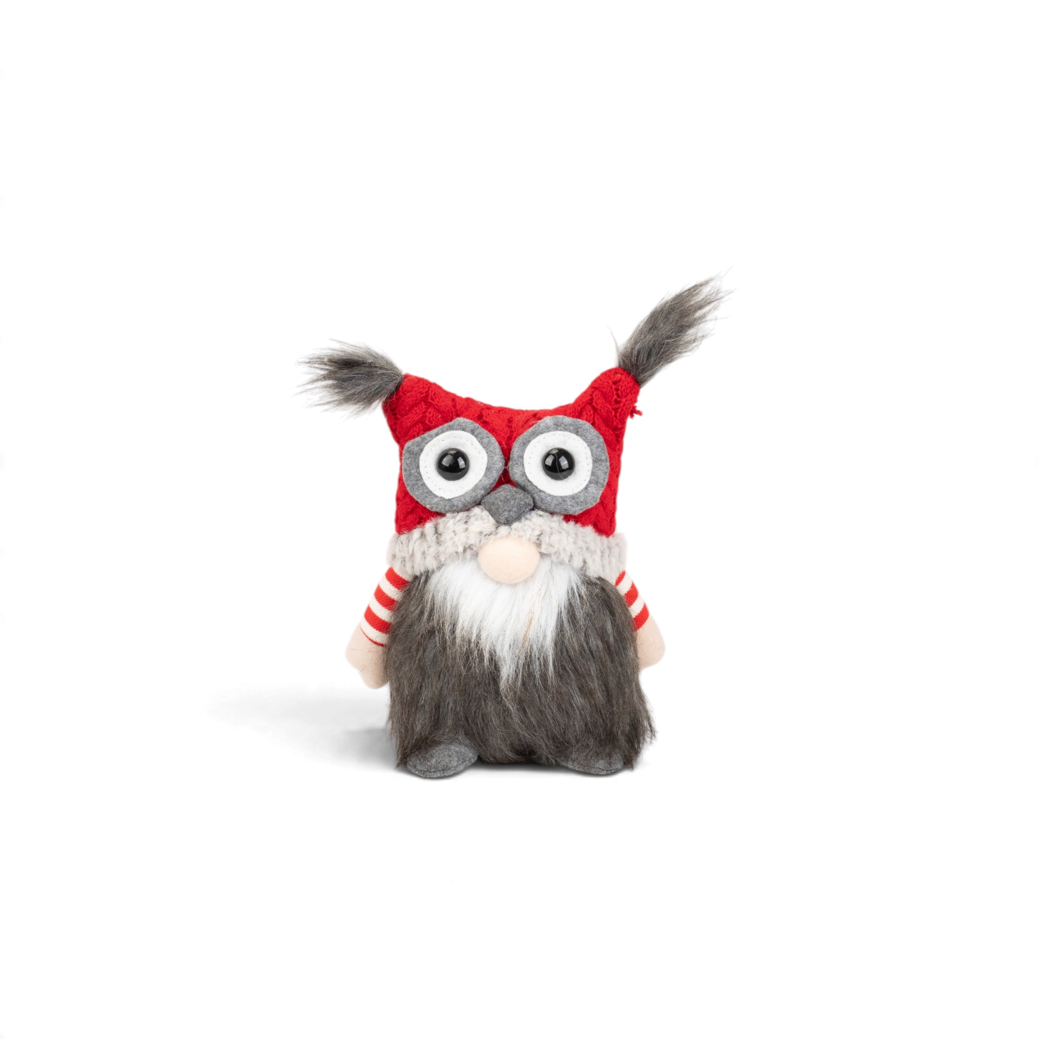Plush Owl with Red Knitted Hat - 19*13*28