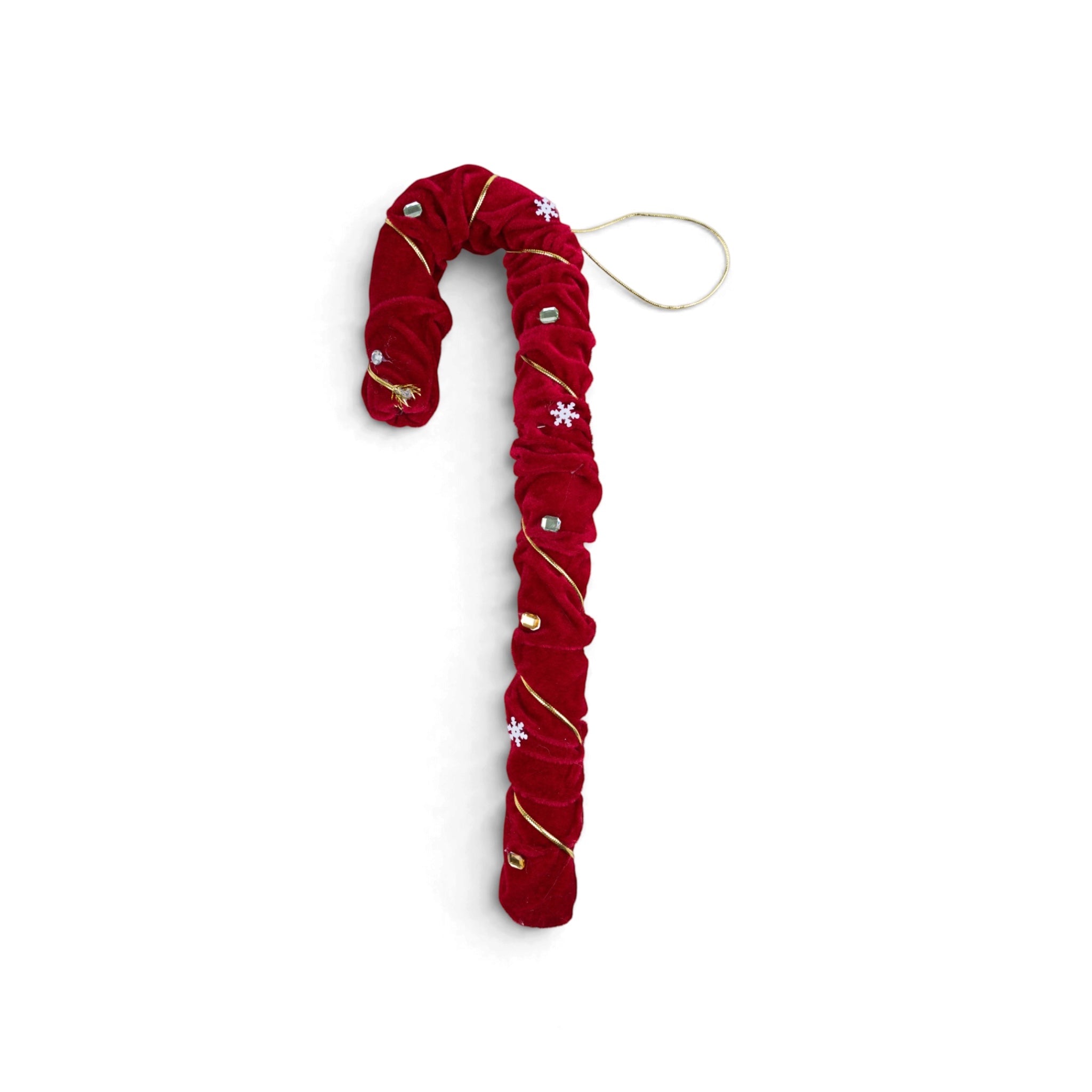Velvet Candy Cane with Emerald - Burgundy
