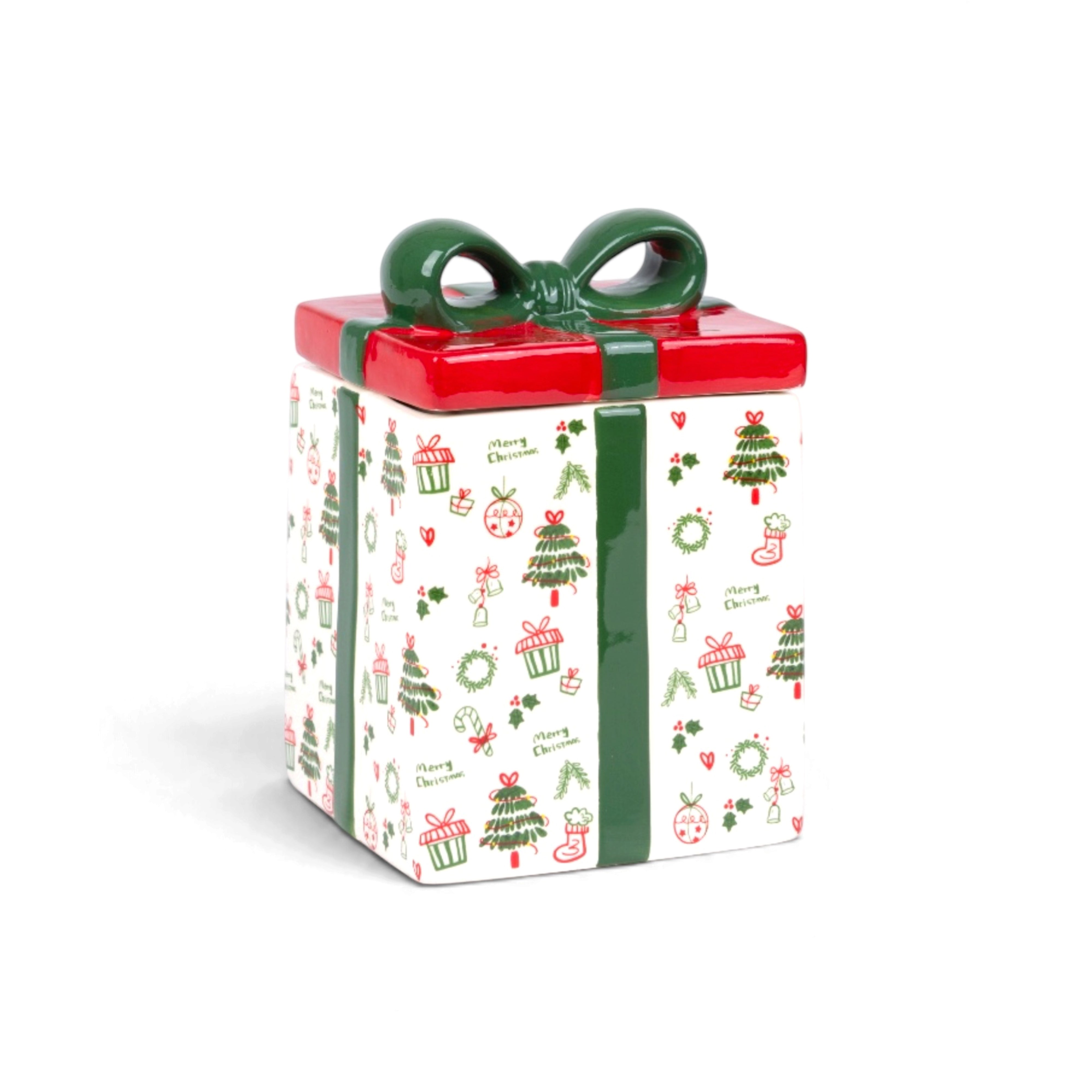 Gift Box Ceramic Cookie Jar