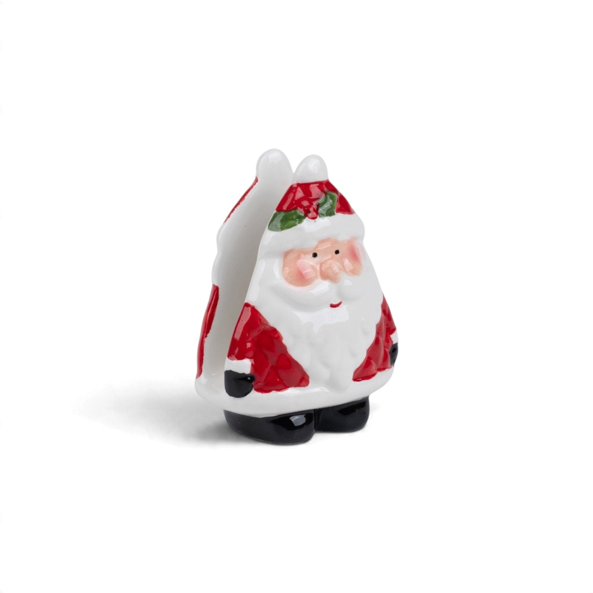 Snowman Ceramic Figurine with Red Hood - Urban Home