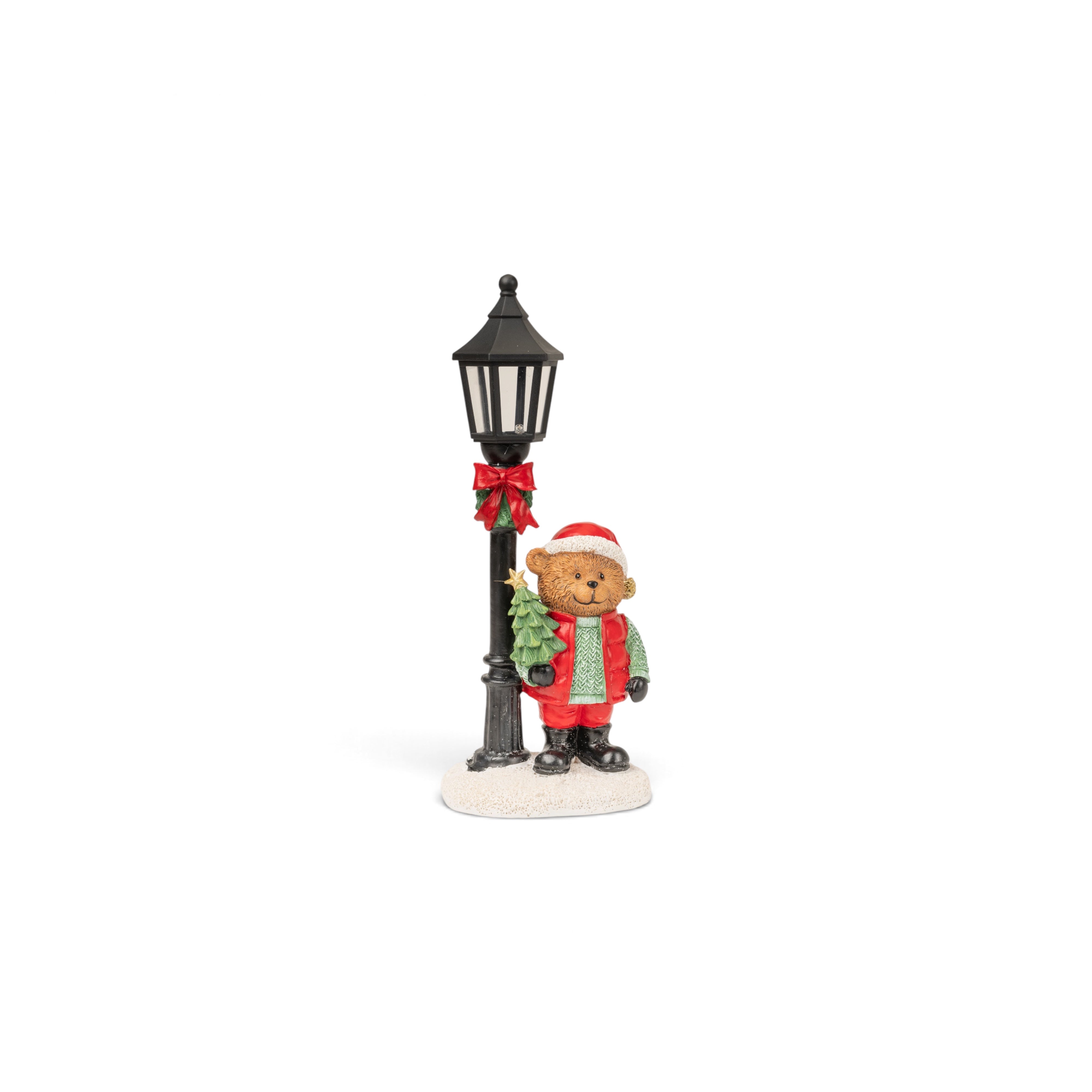 Lamp Post with Bear Figurine