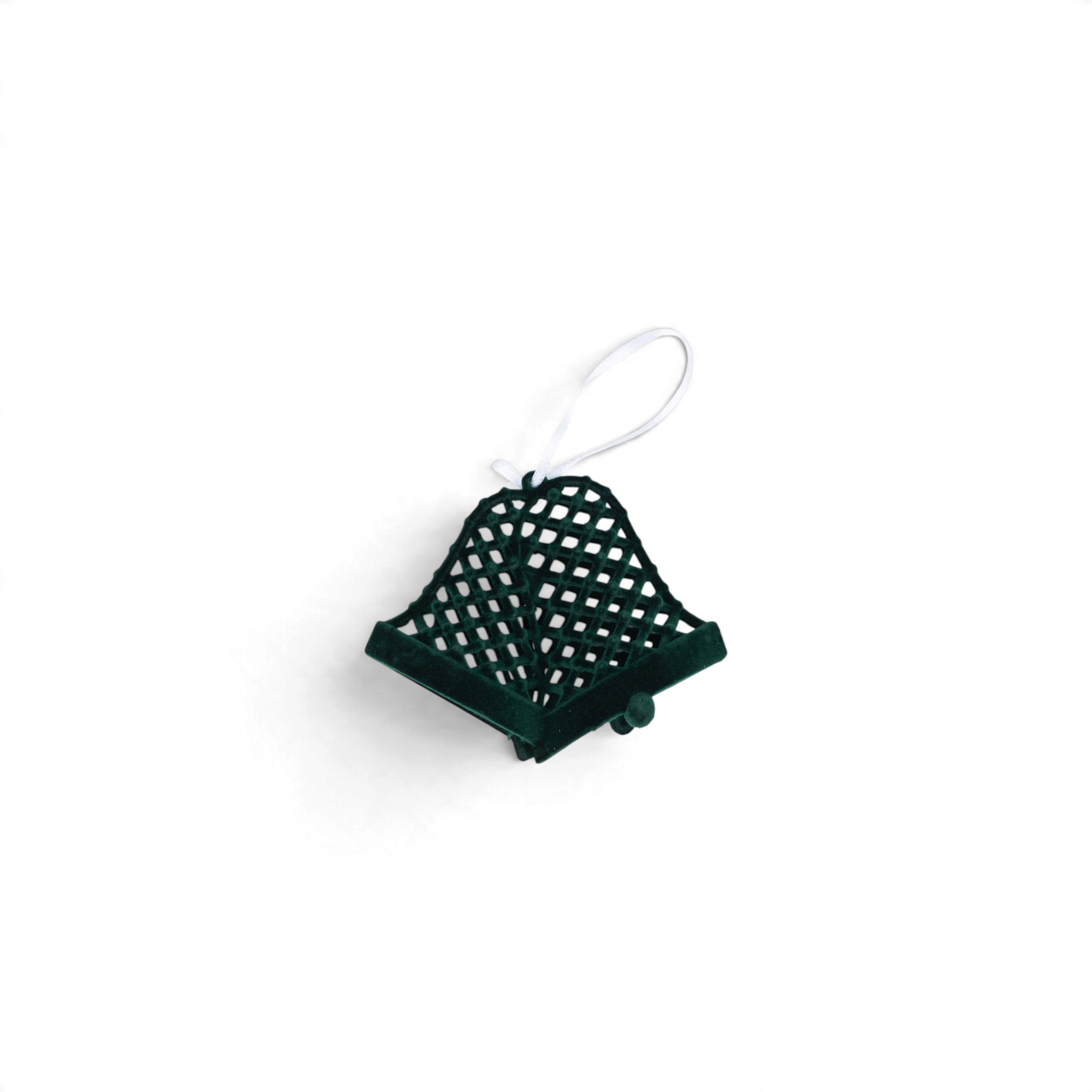 Velvet Bell Hanging Ornament - Green