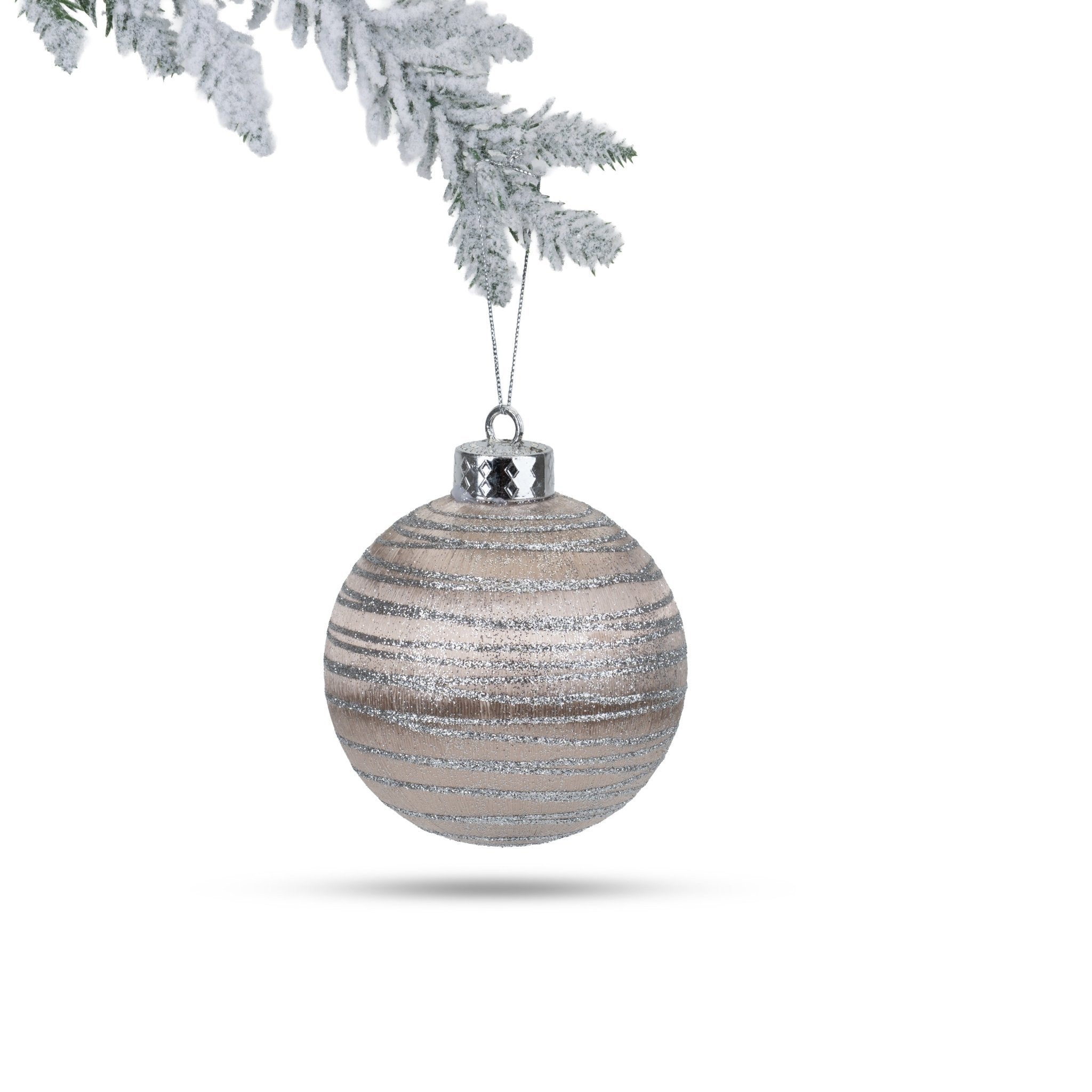 Striped Satin Ball - Champagne - Urban Home